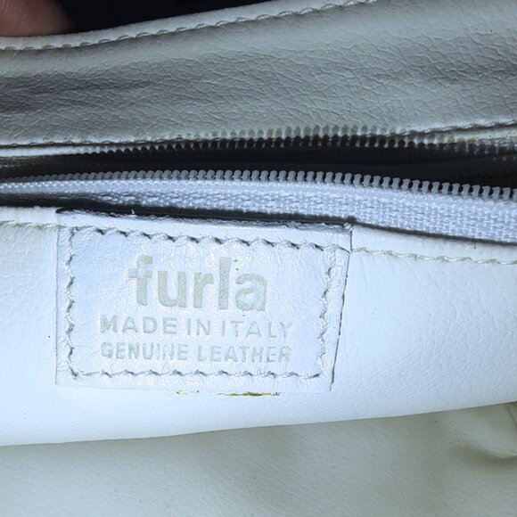 Furla 1927 leather bamboo shoulder bag w/dusty EUC - Picture 11 of 12